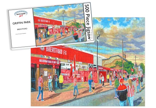 Griffin Park Stadium 'Going to the Match' Fine Art Jigsaw Puzzle - Brentford FC